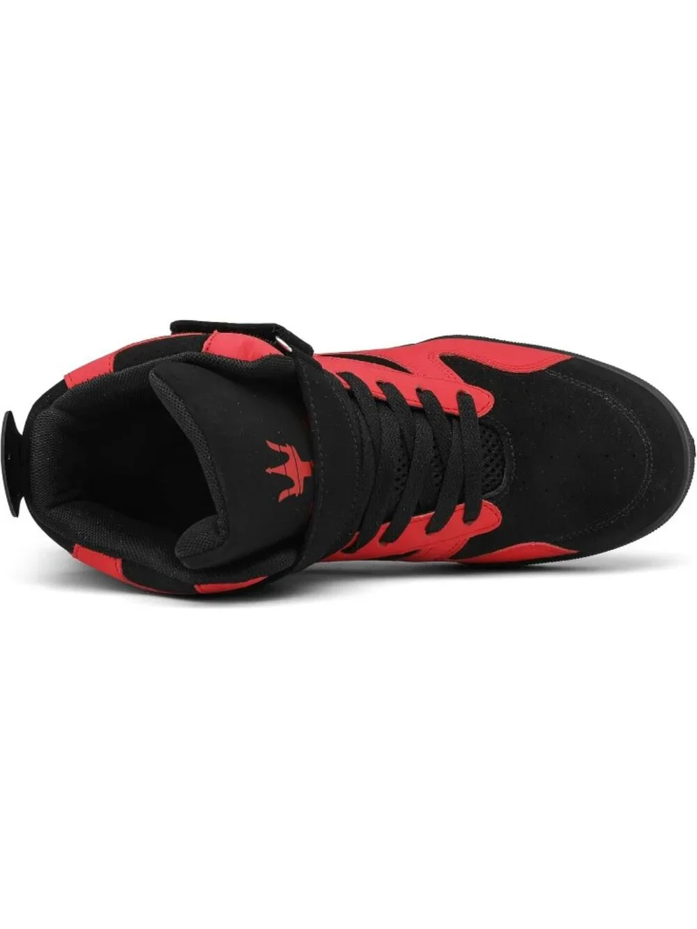 Women's Black Red Tennis Shoes Casual Lace Up High Top Athletic Running Sneakers